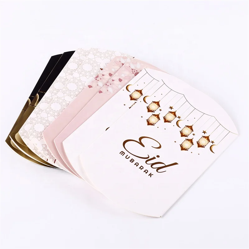 Custom logo printed ramadan kareem pillow shape paper box EID mubarak door gift candy boxes