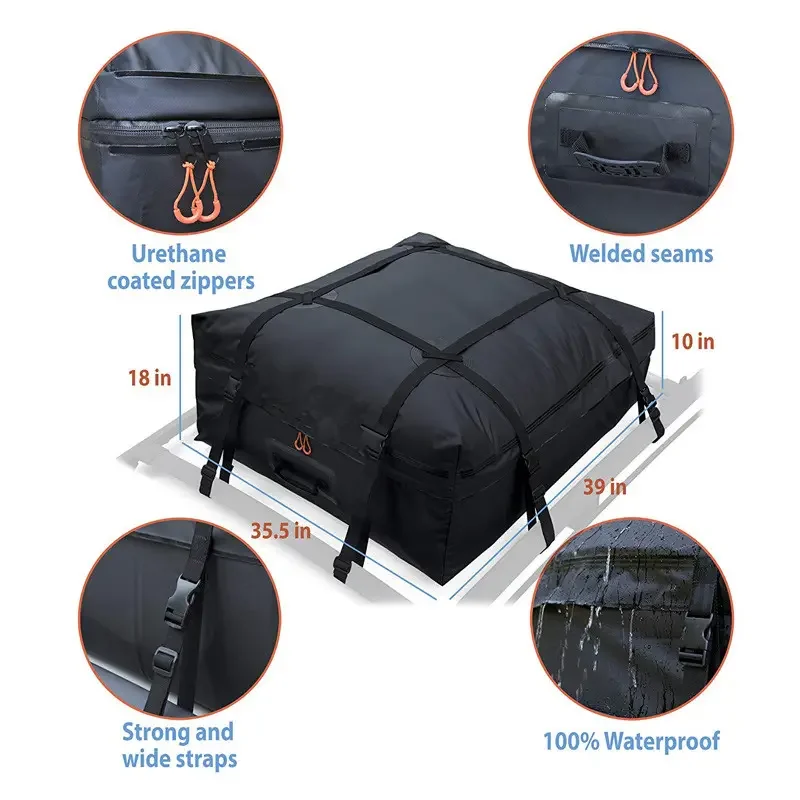 Car Truck SUV Van RV Top Rack Bag  Cargo Carrier Bag Expandable Waterproof Luggage Travel Storage Rooftop Bag