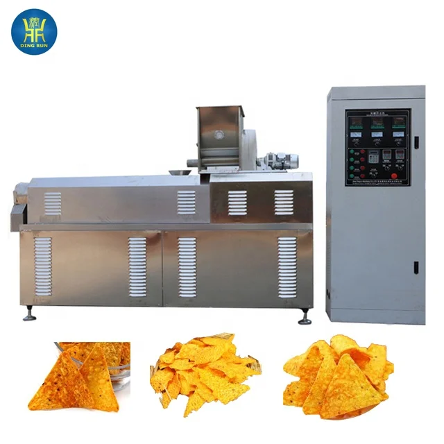 corn tortilla chips making machine fried wheat flour puffed snack machines shell extruded snacks production line