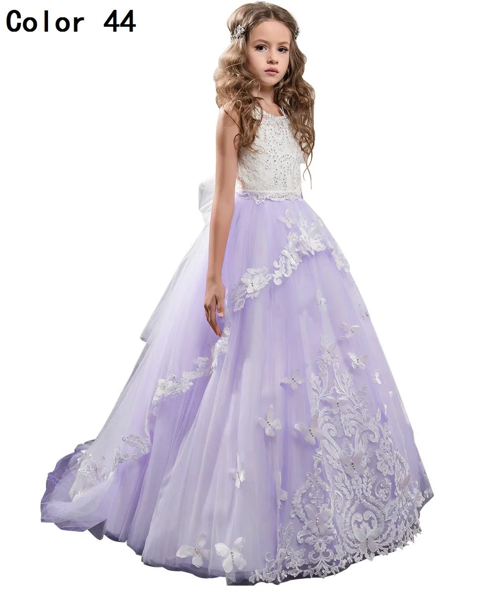 OEM factory wholesale fancy flower girl dress for wedding cute baby girls party dress 2-12 years