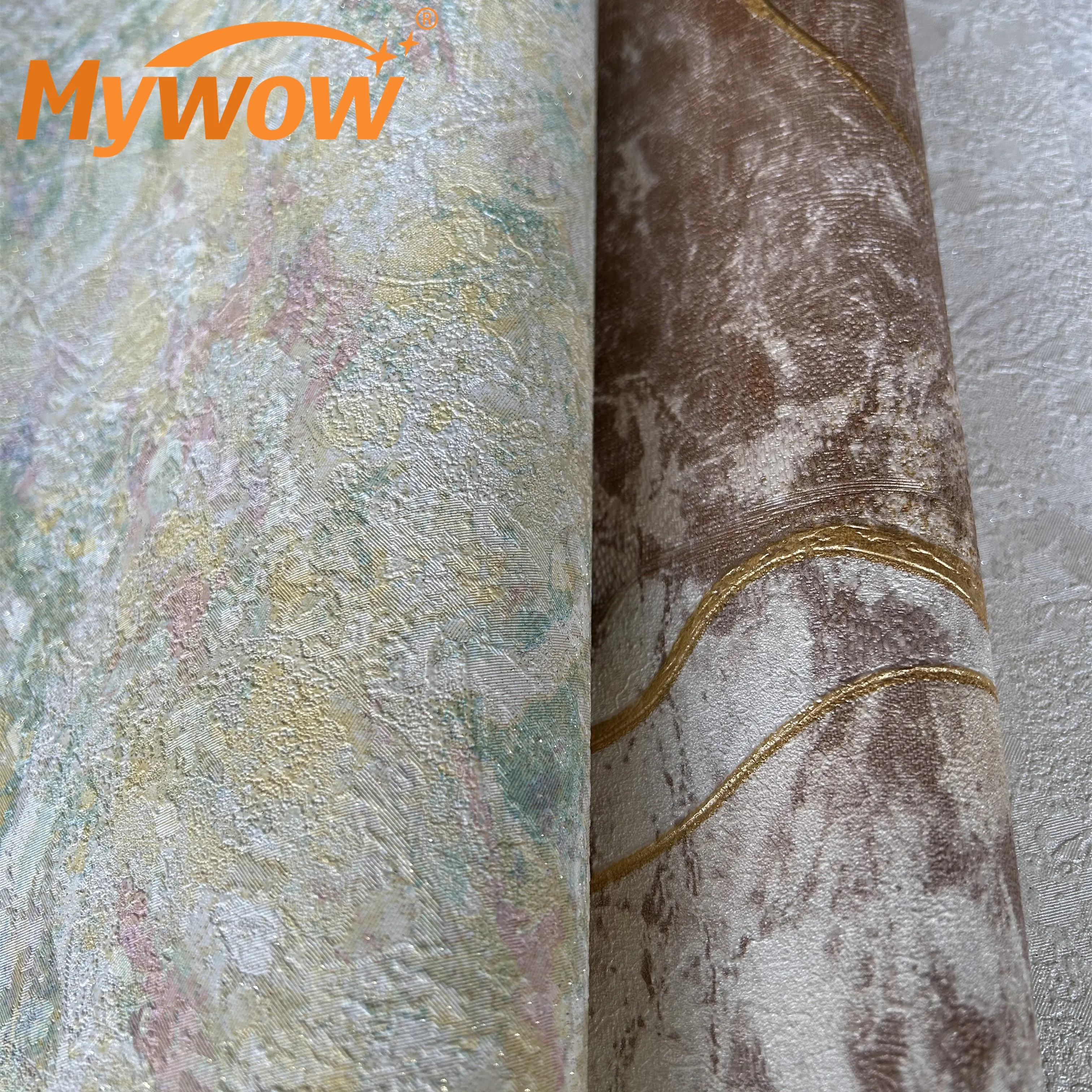 MyWow Colorful Marble Plain Embossed Textured Wallcovering Luxury 3D Big Wallpaper Roll PVC Wallpaper For Interior Decoration
