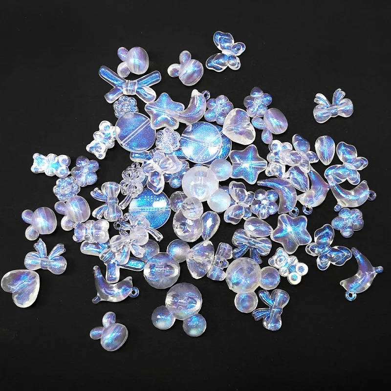 Wholesale acrylic transparent aurora dazzling laser accessories accessories hair rope accessories DIY beads for bracelet product