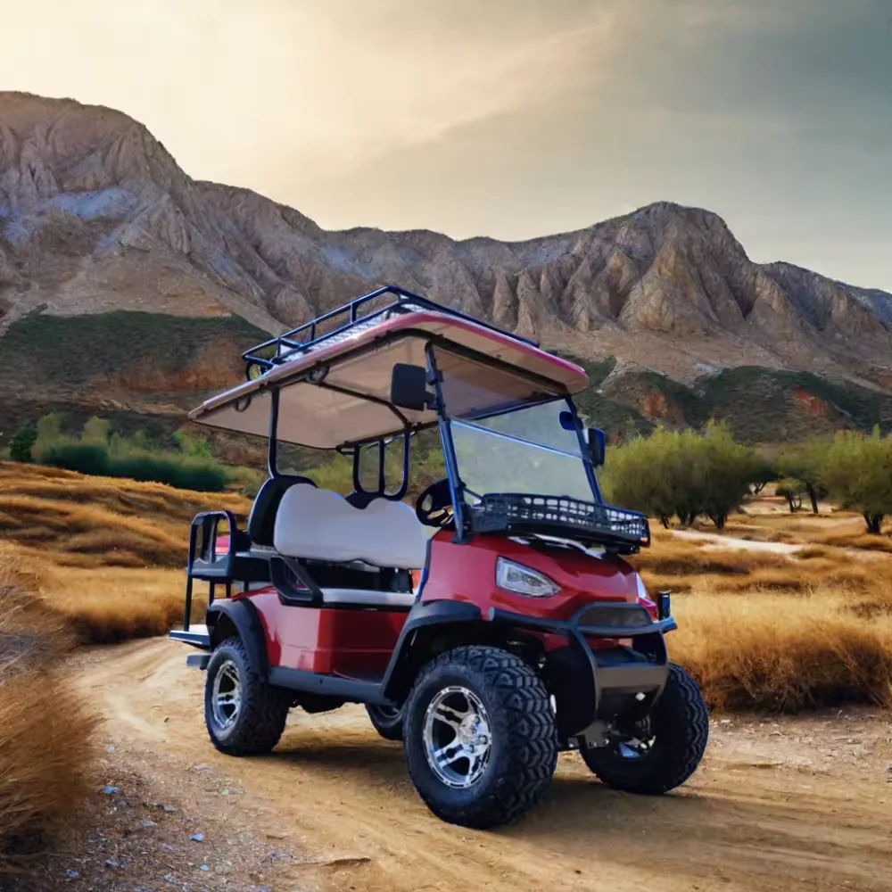 Factory New Design Electric 2+2 Seat Golf Buggy 72V Battery 5KW Motor 5+Years Warranty for Sightseeing or Club Golf Cart