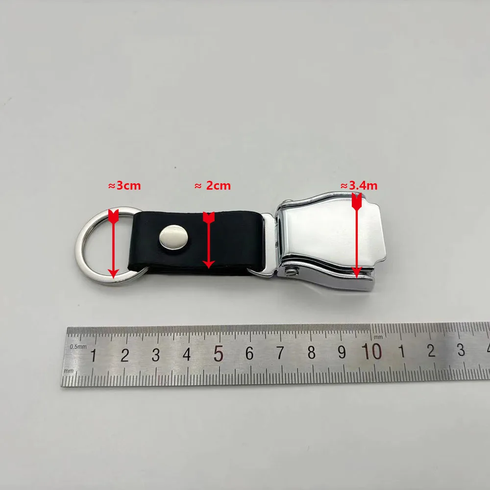 Flight Travel Aviation Detachable Airplane Buckle Seatbelt Safety Custom Seat Belt Buckle Leather Strap Keychain For Backpack