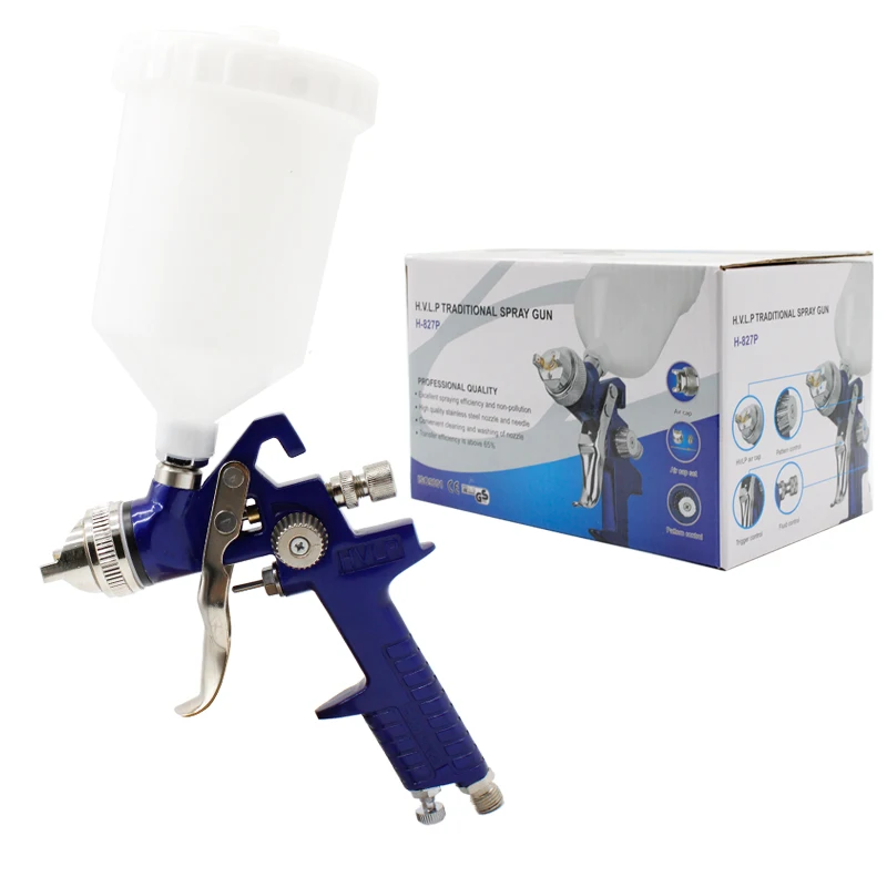 1.3/1.4/1.7/2.0mm Nozzle H-827 Professional HVLP Paint Spray Guns Airbrush For Painting Car High Quality Tools