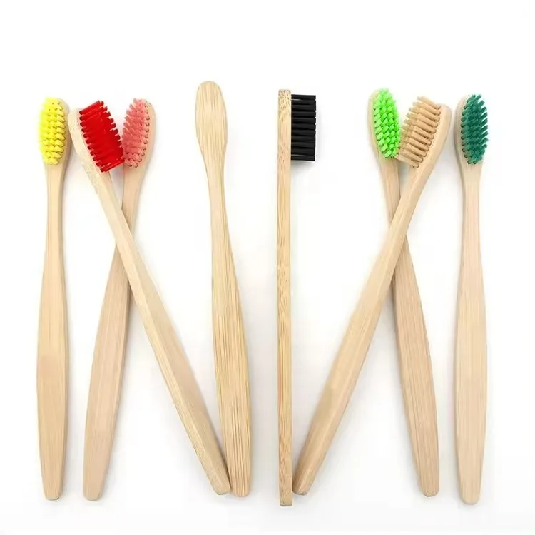 Cheap Custom Wave Bamboo Toothbrush Soft Bristles Biodegradable Natural Travel Bamboo Toothbrush