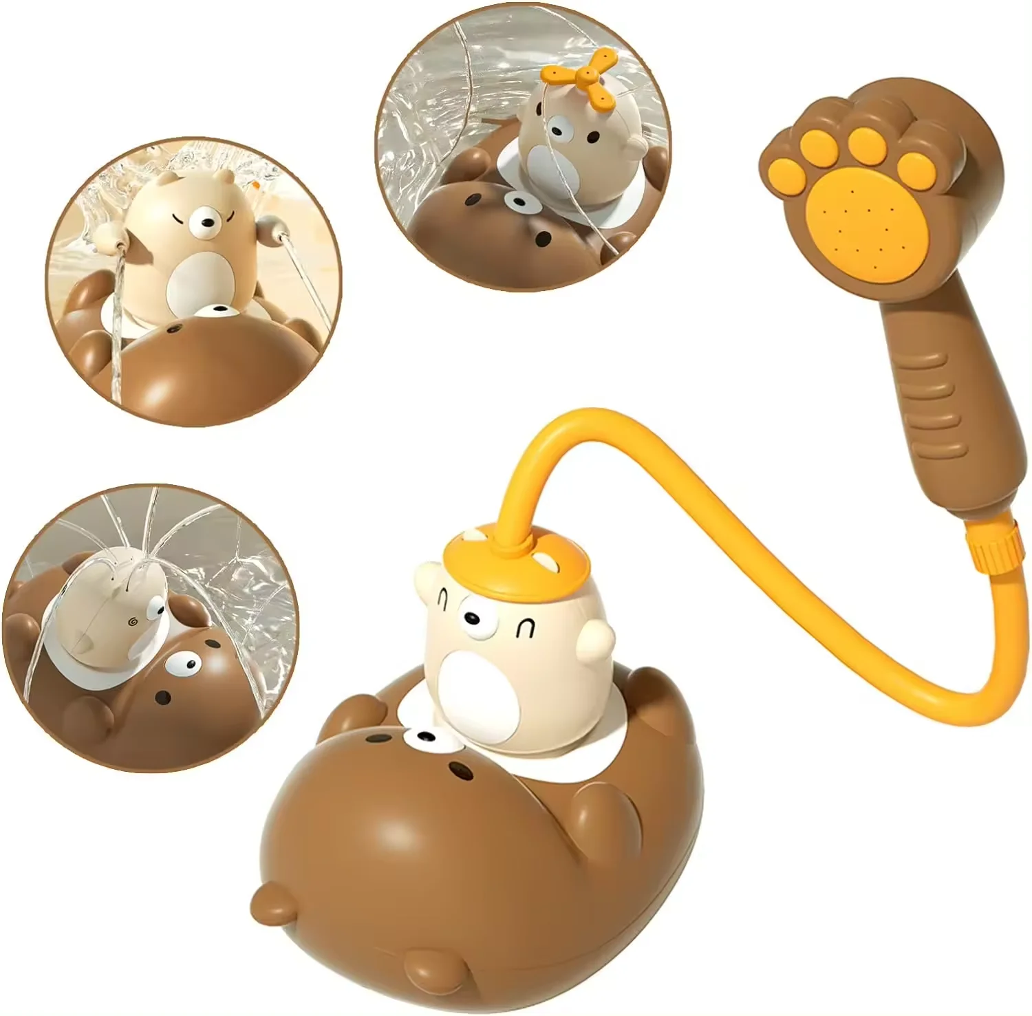 Baby shower toy suction cup shower for young children sprinkler baby shower electric cartoon bear water toy set