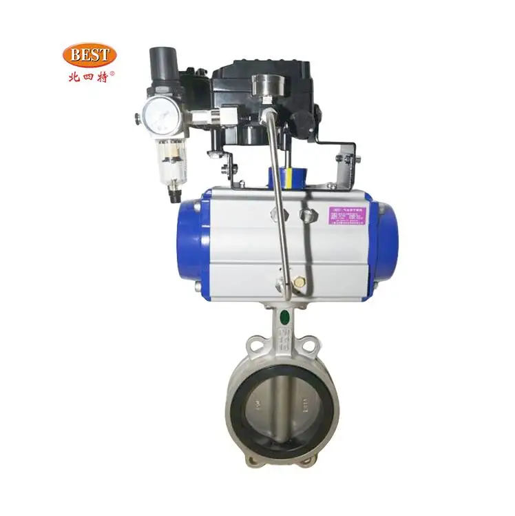 Valve wholesale Q810 Cast Iron Carbon steel Stainless Steel wafer flange 150mm butterfly valve for pneumatic control actuator