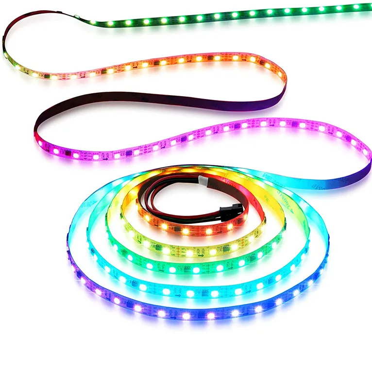 WS2811 Addressable 12V RGB LED Strip Light 16.4ft 300LEDs Flexible Dream Color LED Strips for DIY Projects KTV Bar Decoration