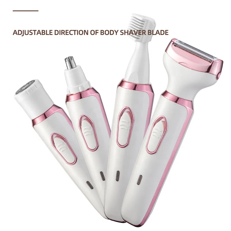 Epilator Eyebrow Trimmer Portable Bikini Trimmer Shaver Pubic Hair Wet & Dry Cordless  4 in 1 Womens for Lady Hair Shaving