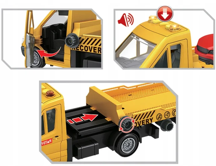 1:14 Scale Auto roadside assistance car tow truck toy with drive lights
