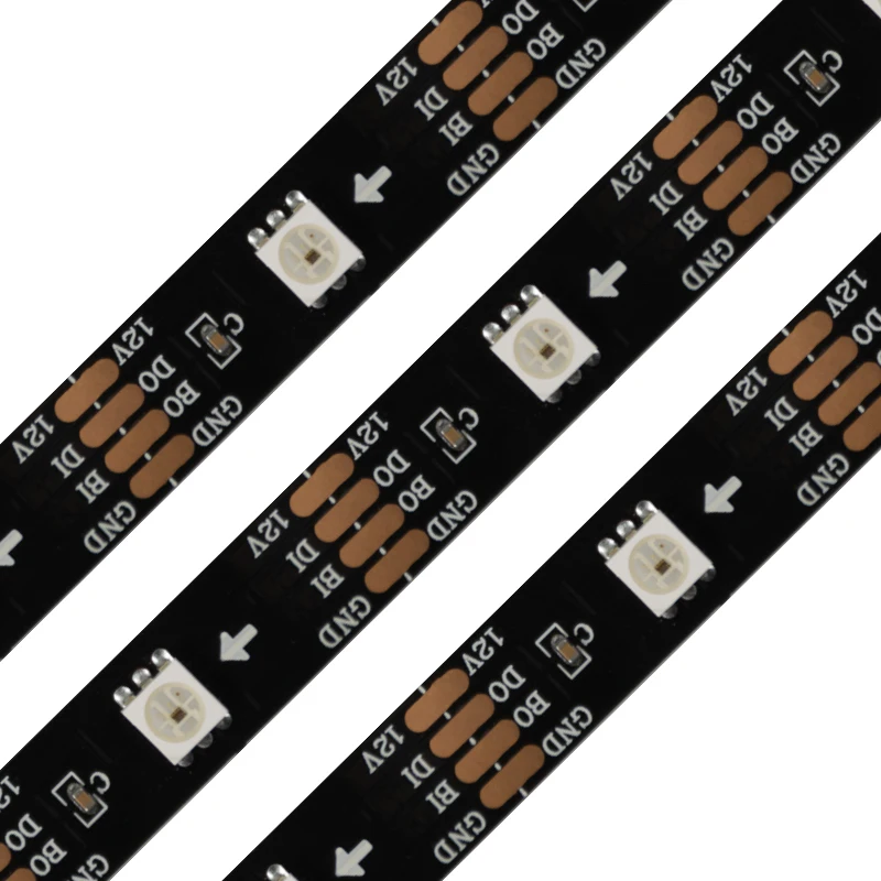 White Black Pcb Ip20 65 67 Ws2815 12V 60 144 Leds Per Meter Rgb Magic Dream Color Led Strip