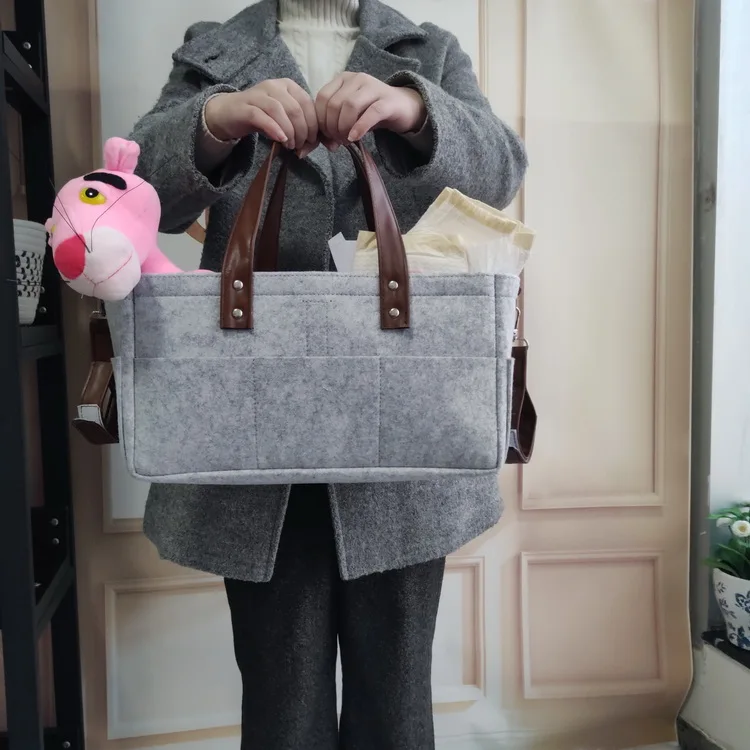 QJMAX Baby Stroller Organizer Storage Bag With Divider Nursery Storage Basket For Baby Toys And Diaper