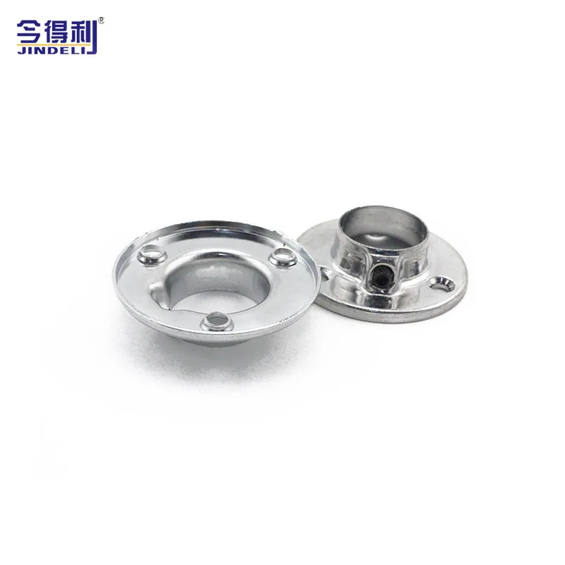 Bulk Furniture 19mm/22mm/25mm diameter Chrome Wardrobe Rail Fitting Aluminium Stainless Steel Flange