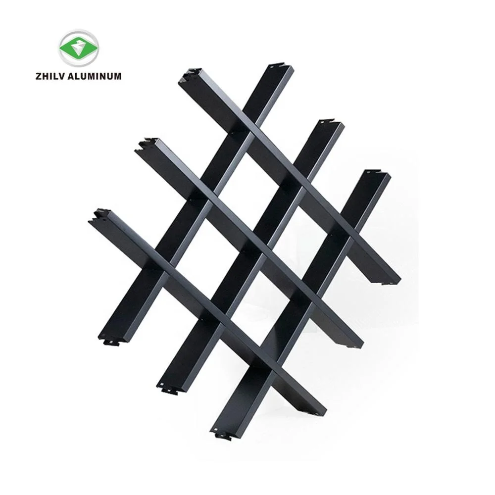 
High quality cheap aluminum wood grain grid ceiling metal false oepn cell ceiling design 