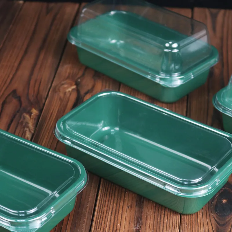 Chinese pastry box Peach potato chicken cake transparent plastic food box rectangle