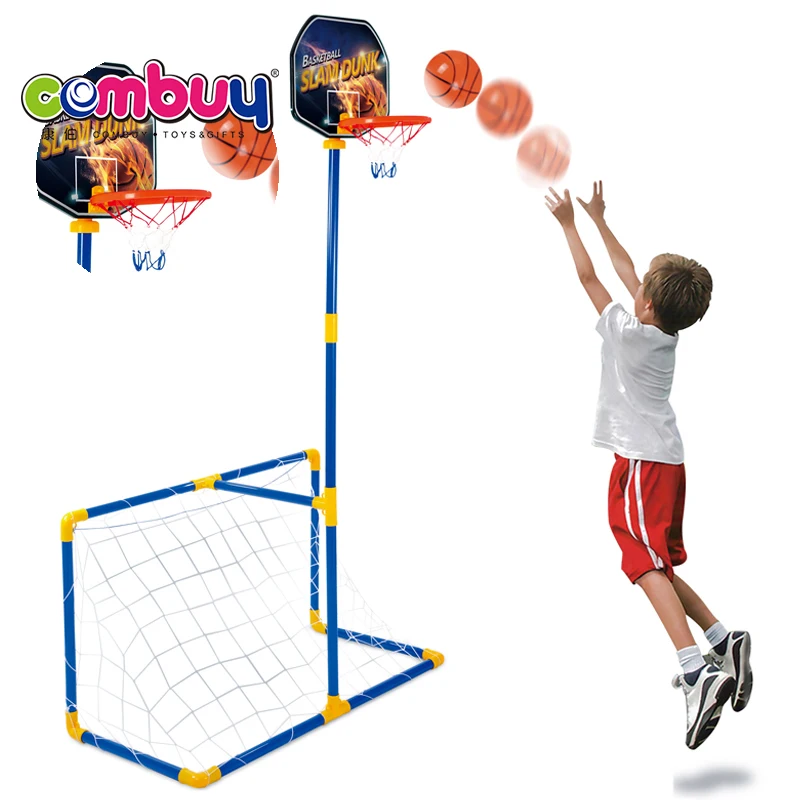 Indoor sport game play 2 in 1 football toys kids basketball stand