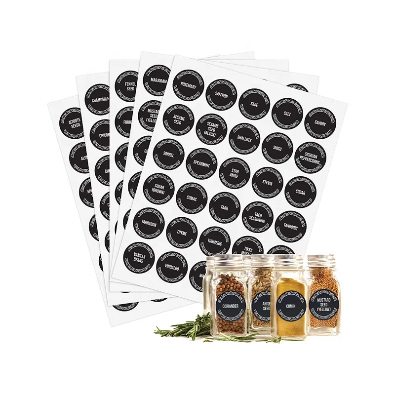 Custom Chalkboard Mason Container Preprinted Spice Organization Storage spice jar label