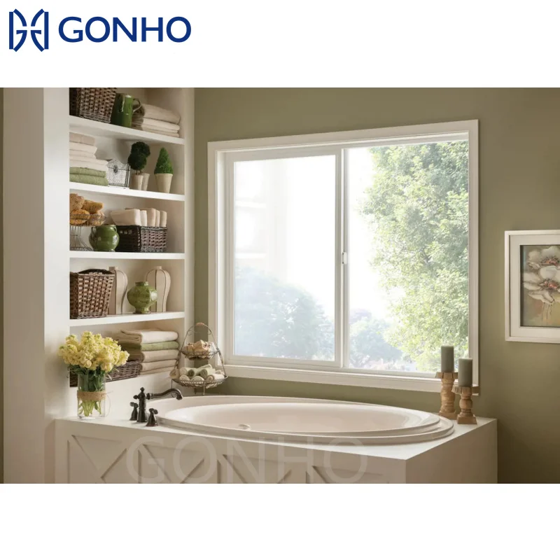 GONHO New Design Tempered Glass Custom White Color Automatic Electric Remote Control Gas Strut Soundproof  Slide Windows