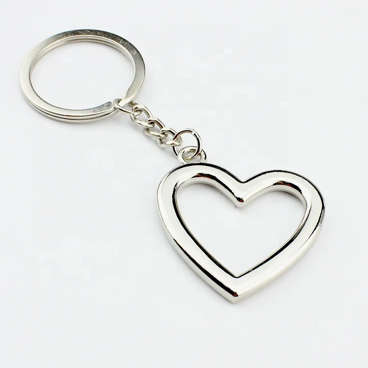 Wholesale Engraved Aluminum 3d Custom Made Logo Blank Car Metal Sublimation Metal Blank Lego Heart Locket Shape Keychain