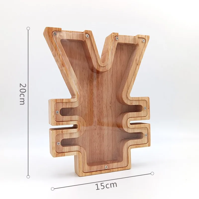 Children Dinosaur Coin Savings Bank Money Box Birthday Gifts Crafts Shaped Wooden Letter Animal Piggy Banks for Kids Opp Bag ZHE