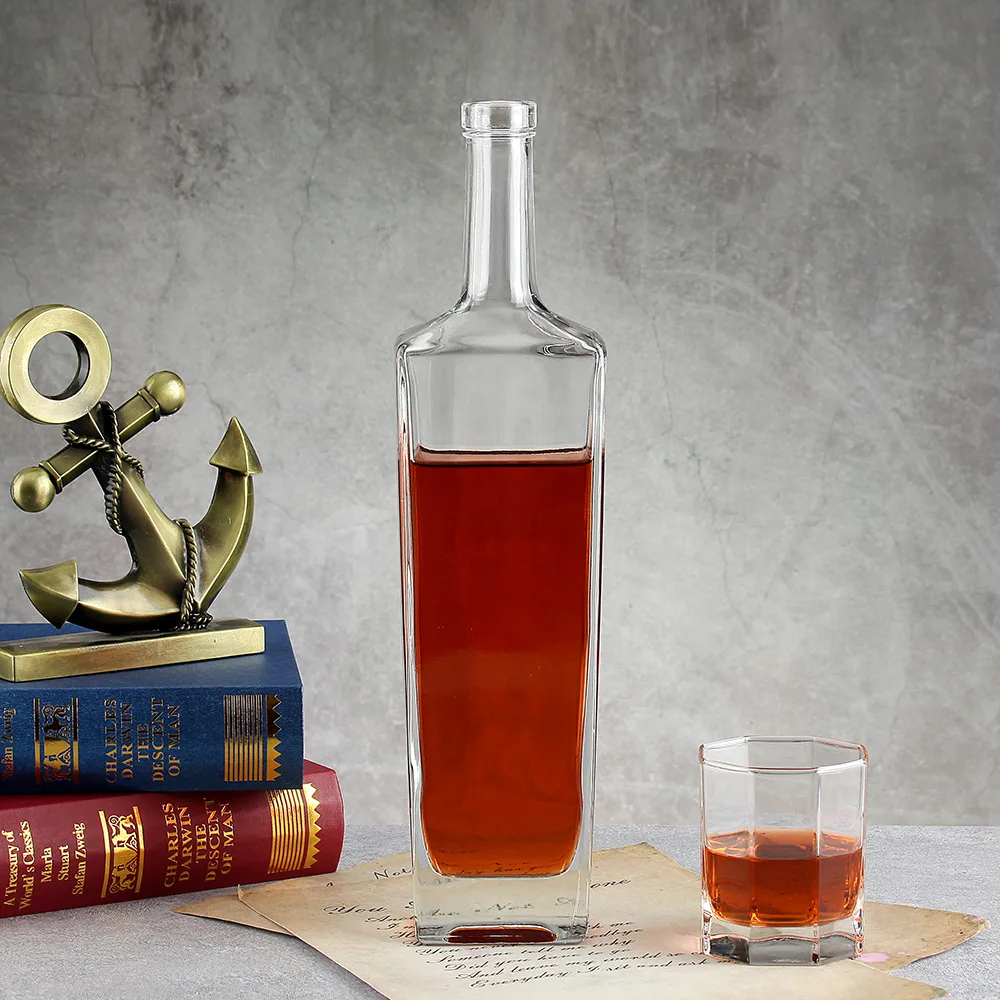 Горячая Распродажа 750 мл прозрачные стеклянные бутылки для водки спиртные