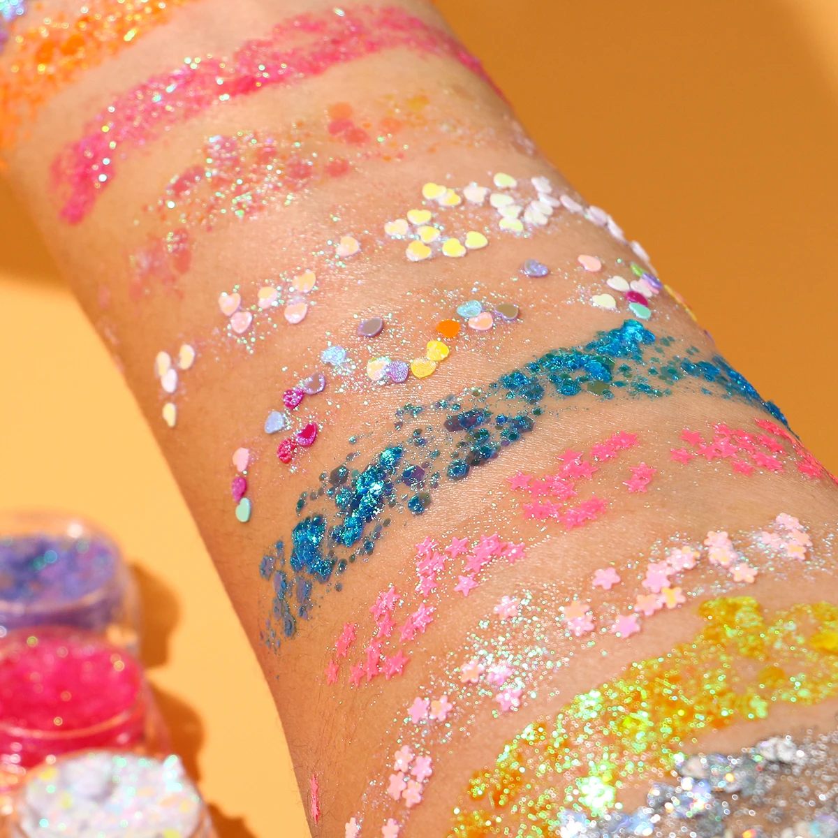 Chameleon Chunky Glitter Wholesale 12 Color Holographic Craft Makeup Reflective Glitter Set for Body Face