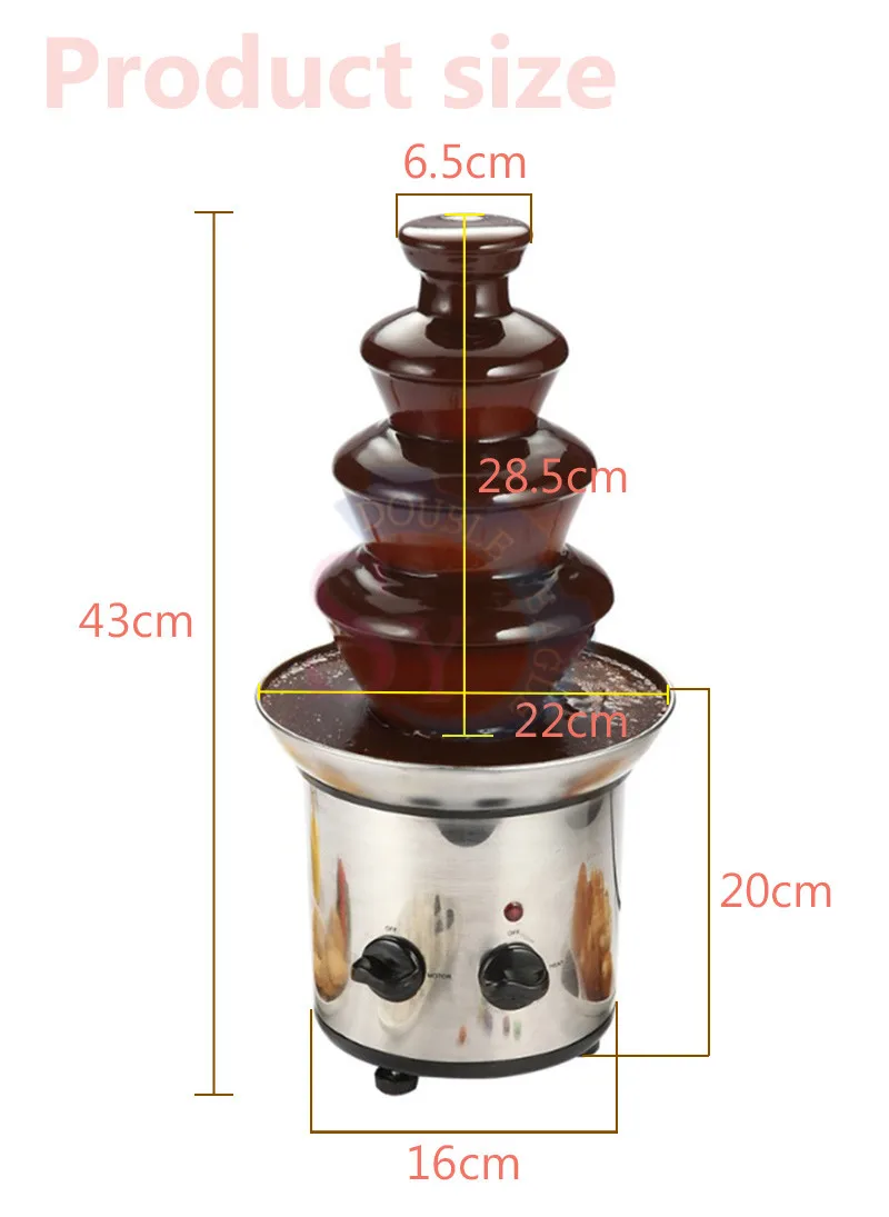 110v New Type Commercial Mini Chocolate Fountain Machine/Home Use 4 Tier Chocolate Spraying Machine