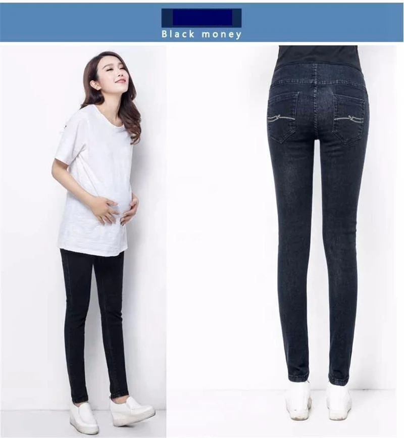 100% хлопковые джинсы для беременных; Сезон весна-осень; Беременности живот эластичные тонкие джинсовые штаны для беременных женщин, платья больших размеров для L-5XL