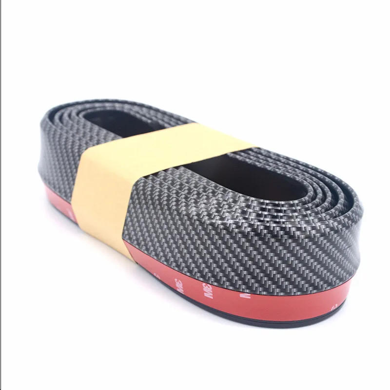 Car Front Bumper Lip Carbon Fiber Rubber Universal Protector Bumper Lip Strip Spoiler Side Car Rubber Seal Strip