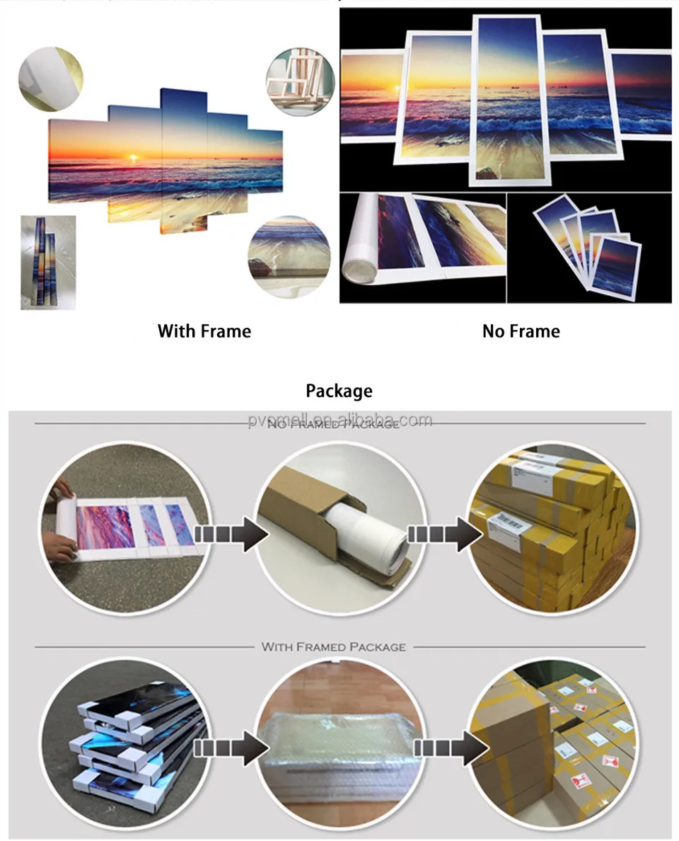5-Panel Landscape Canvas Painting Modern New Scenery Pictures Printed Pictures Home Decor Wall Art Waterfall Landscape Painting