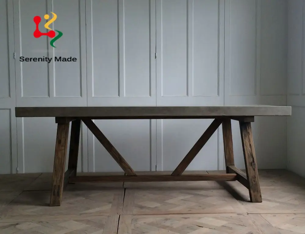 Outdoor patio garden event furniture restaurtant solid wood rectangular dining long table