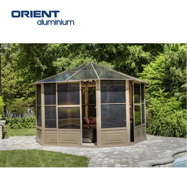 new design Prefabricated Winter Garden Patio Enclosure Modern Glass House Free Standing 3 4 Seasons Sun Room
