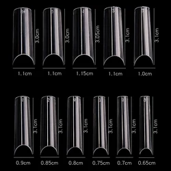 2022 New Arrival 550pcs/Bag Curve Straight Length Tips Extra Long Curved Half Cover False Nail Tips French Acrylic Nails