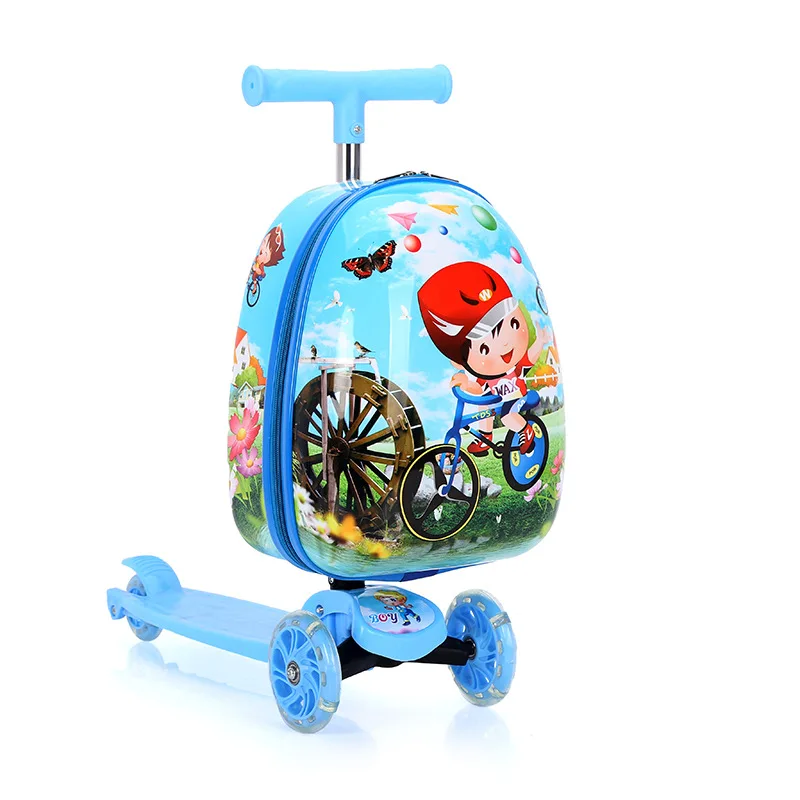 wholesale lightweight kids travel trolley bags vintage spinner rolling girls kids scooter luggage case for girls