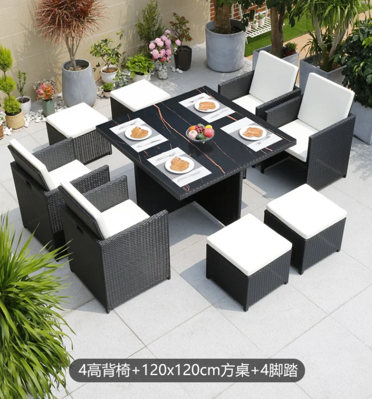 Restaurant furniture outdoor rattan table and chair set