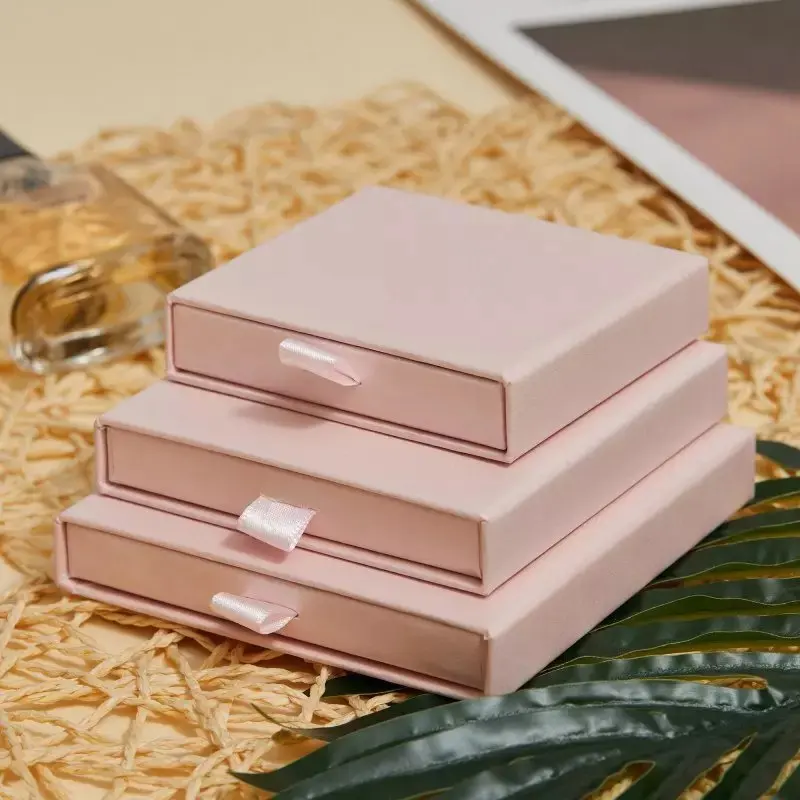 Custom luxury high-end belt gift packaging box art paper sliding drawer box for packing belt tie purse