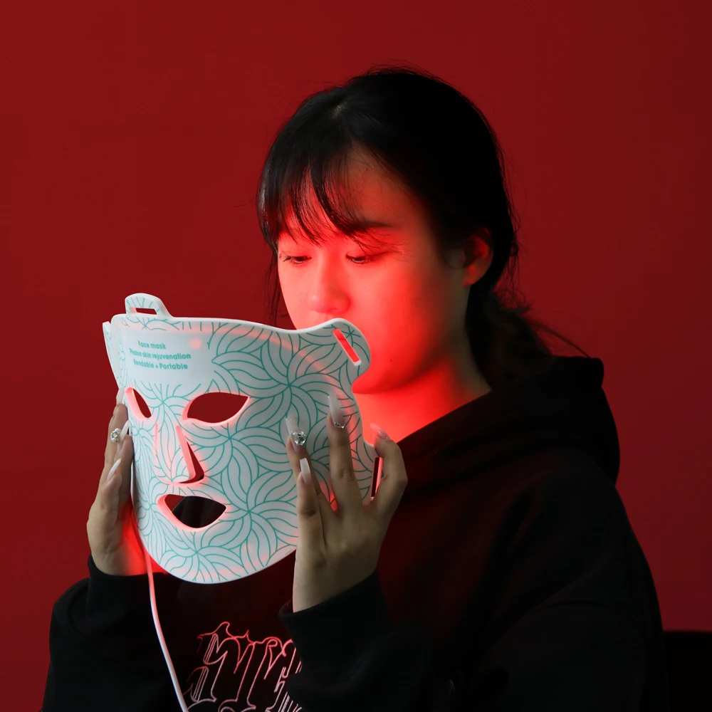 Sunsred Home Beauty Spa Skincare Treatments 850nm Infrared Red Light Therapy Mask Anti Wrinkles Rejuvenation Led Facial Mask