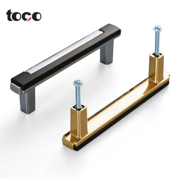 Toco morden cabinet hardware solid handle ZINC furniture door handle drawer pull and knobs