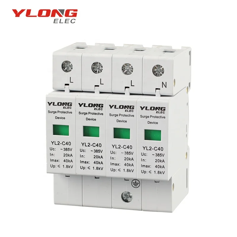 Low voltage surge arrester  CE YL2-C40 4P SPD 40KA  surge protective device
