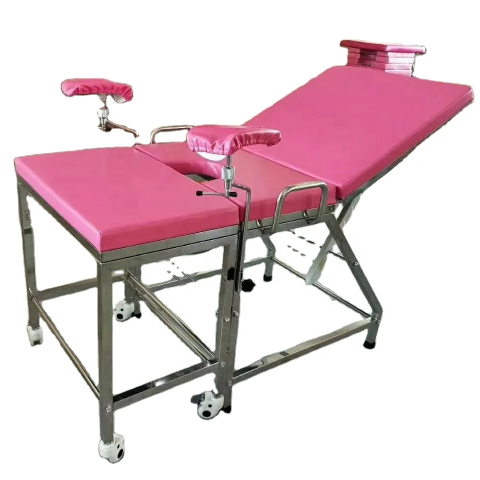 Good quality gynecological stainless steel obstetric delivery bed birthing table for hospital