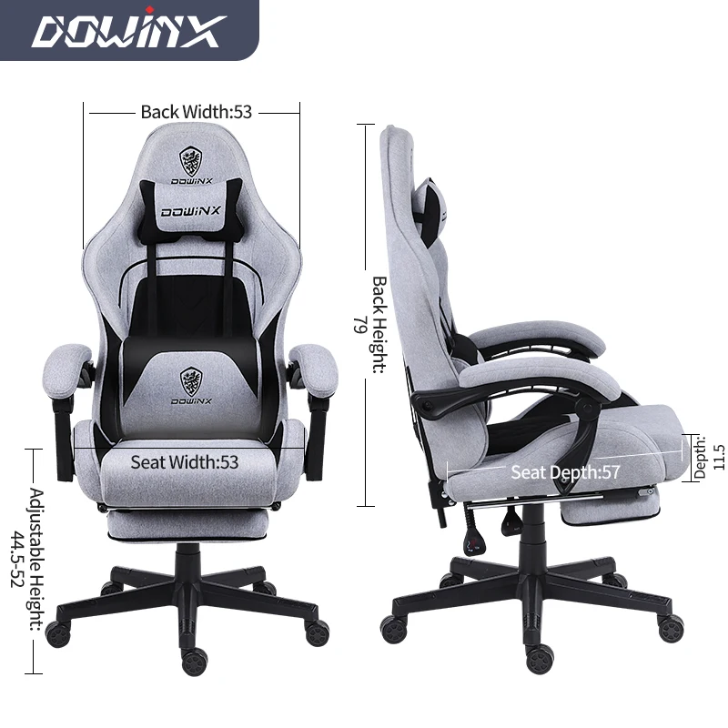 Серый фланелевый Материал высококачественный игровой стул безопасность пять звезд бесшумный ролик