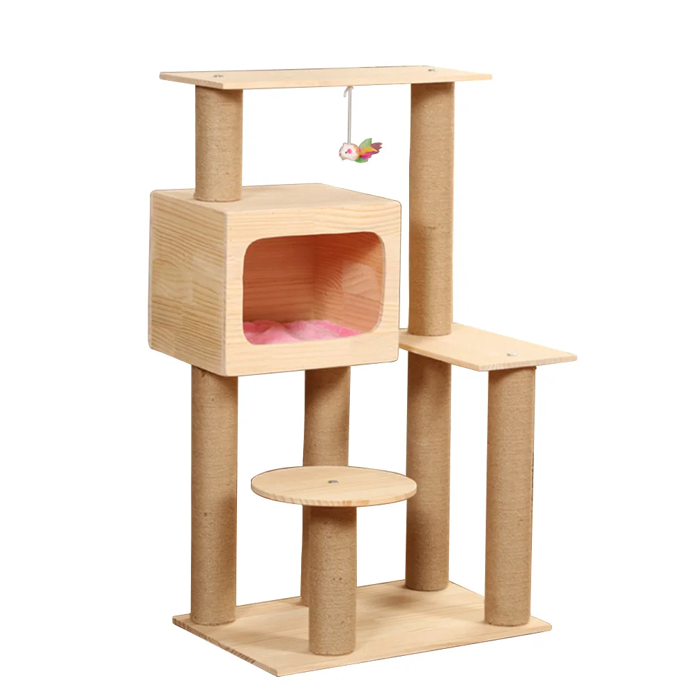 Amazon Large Luxury Cat Tree Tower Condo Playground Cage Wooden Climbing Gyms Sisal Pet Scratcher House Tower
