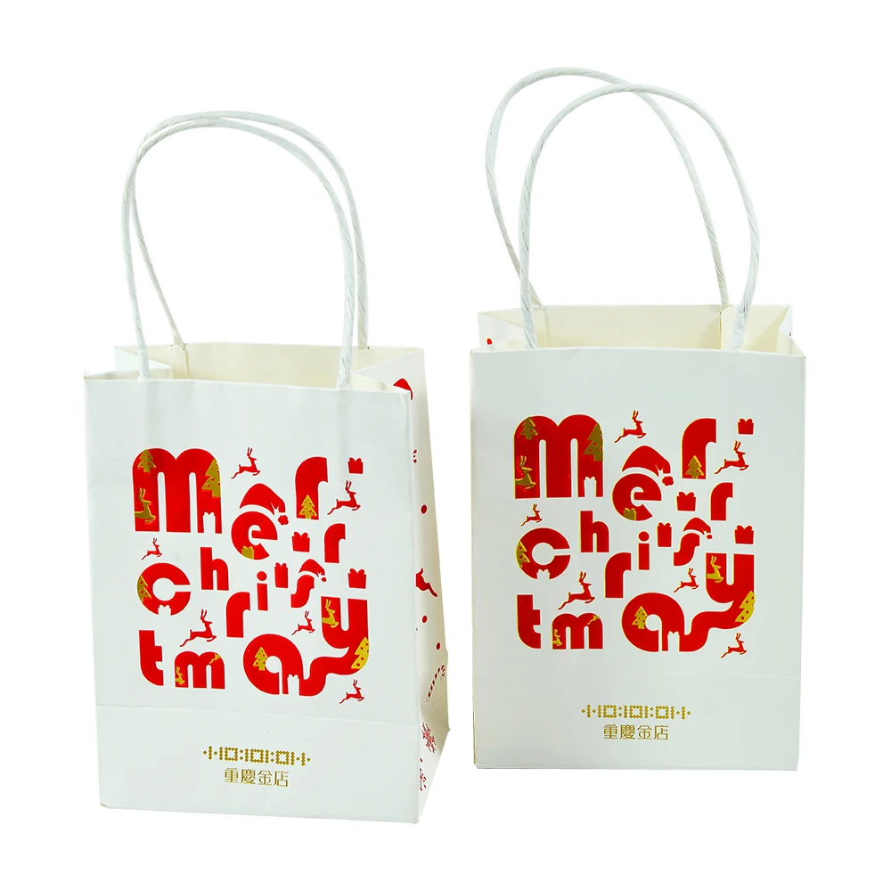 
China Manufacturer OEM Custom Made Christmas Printed Kraft Paper Bag Bag with Logo 