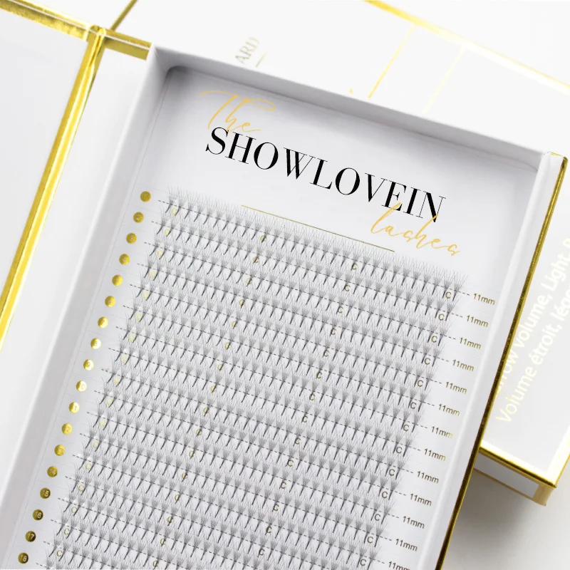 Ultra Speed Premade Fans 0.05 0.07mm Super Root Pointy Base 8D 10D Premade Fans Lashes