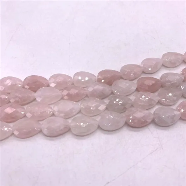 Factory Direct Sales women girls party wedding jewelry accessories parts wholesale tear drop rose quartz stones beads for diy