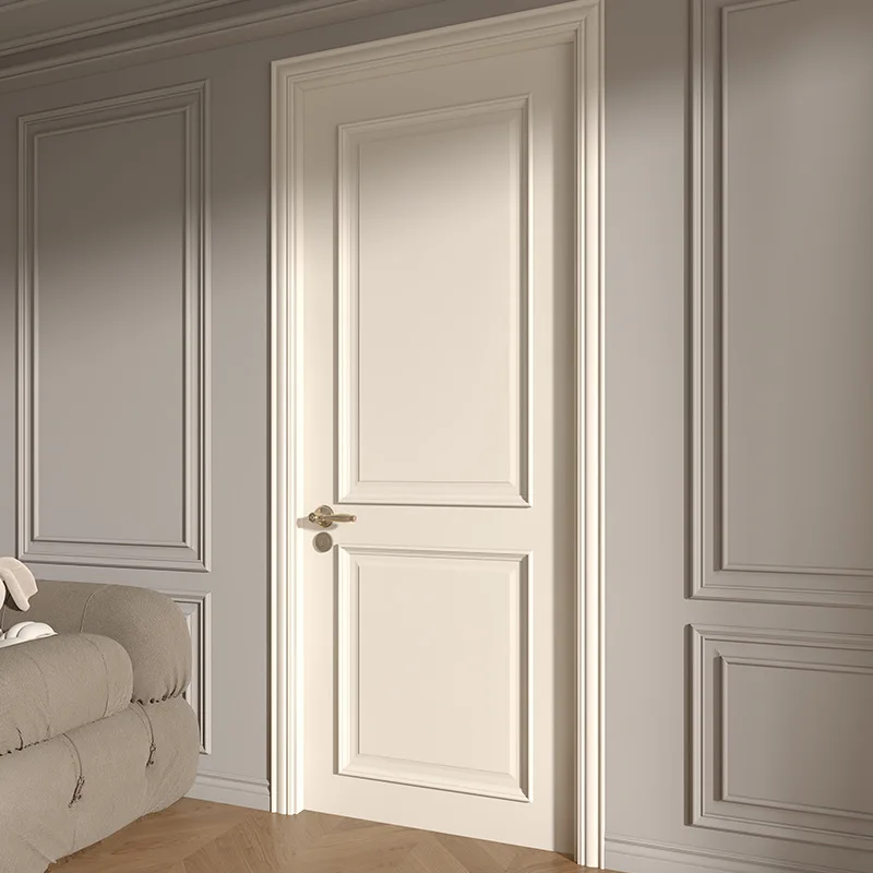 Custom vintage style solid wood bridge hole force paint door Bedroom room flat door