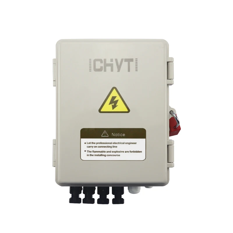 CHYT 4 Input 1 Output 600V Outdoor Waterproof IP65 PV Solar ABS Surge Lightning Protection DC Combiner Box