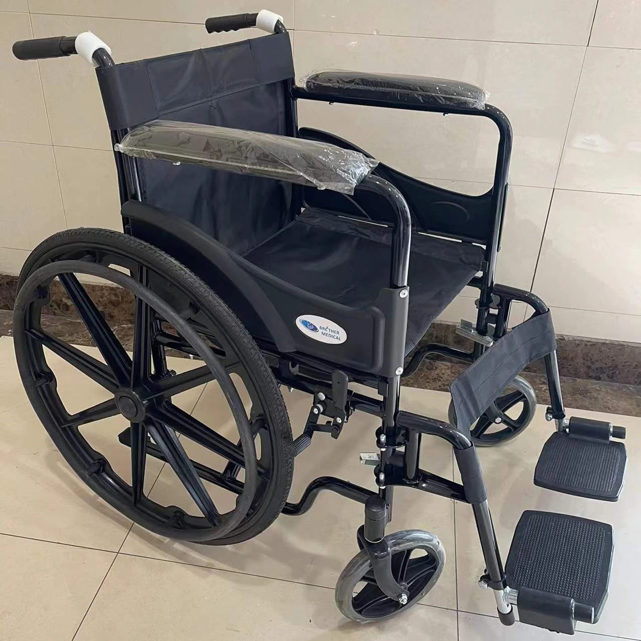 handicapped wheelchair price foldable wheelchair Economy steel manual standard wheel chair disabled factory supply