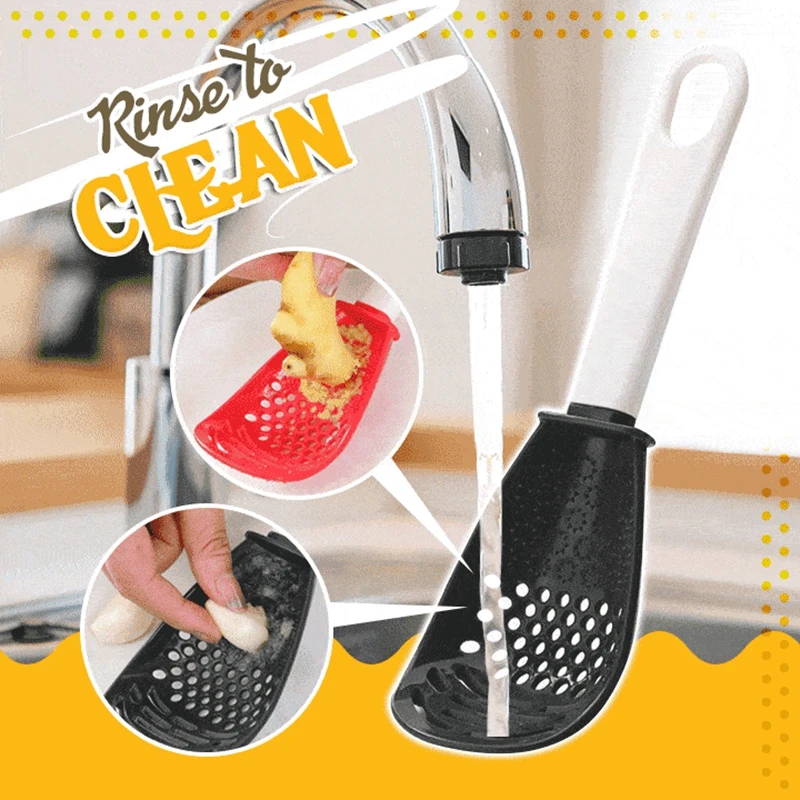 Multifunctional Kitchen Cooking Spoon Mashing Draining Colander Pressing Mashed Potatoes Grinding Ginger Garlic Cooking Spatula